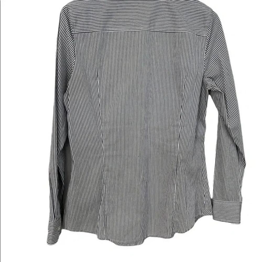 Gap Oversized Button Down Dark Gray Striped Shirt… - image 5